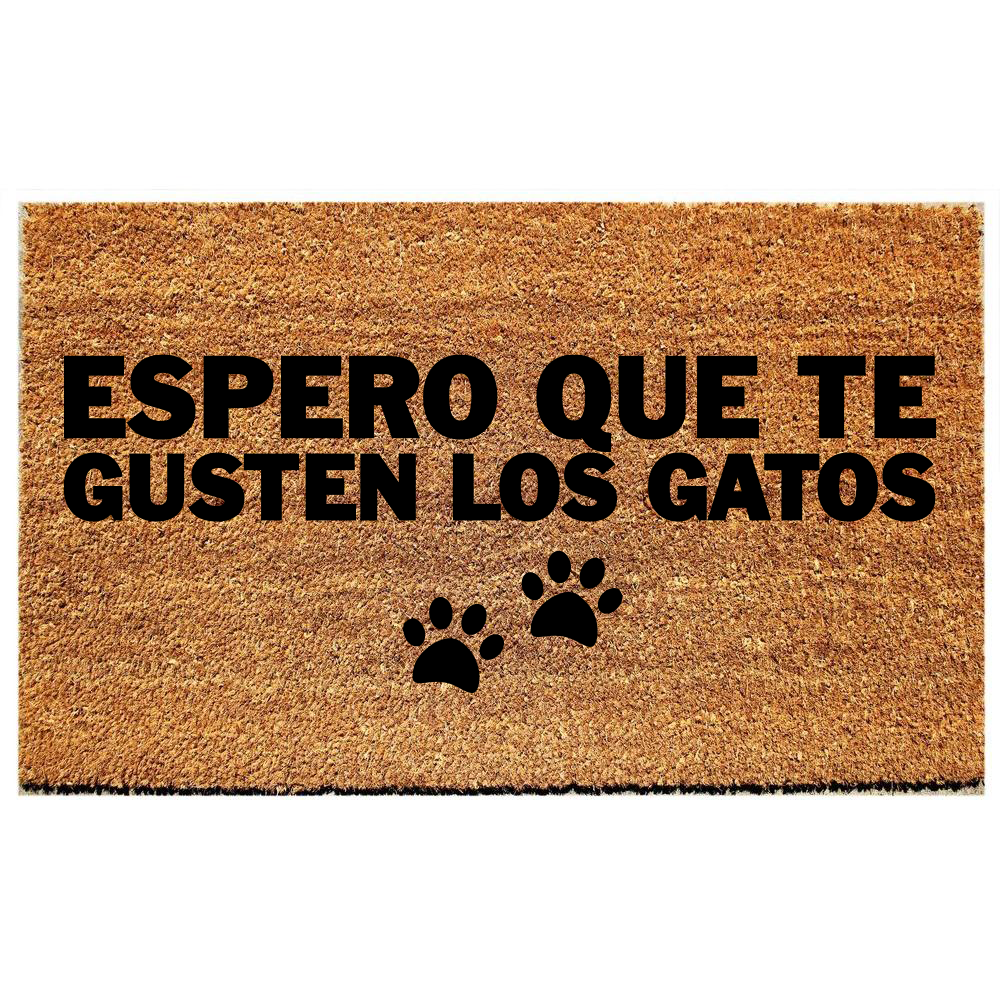 Espero que te gusten los gatos- limpiapies