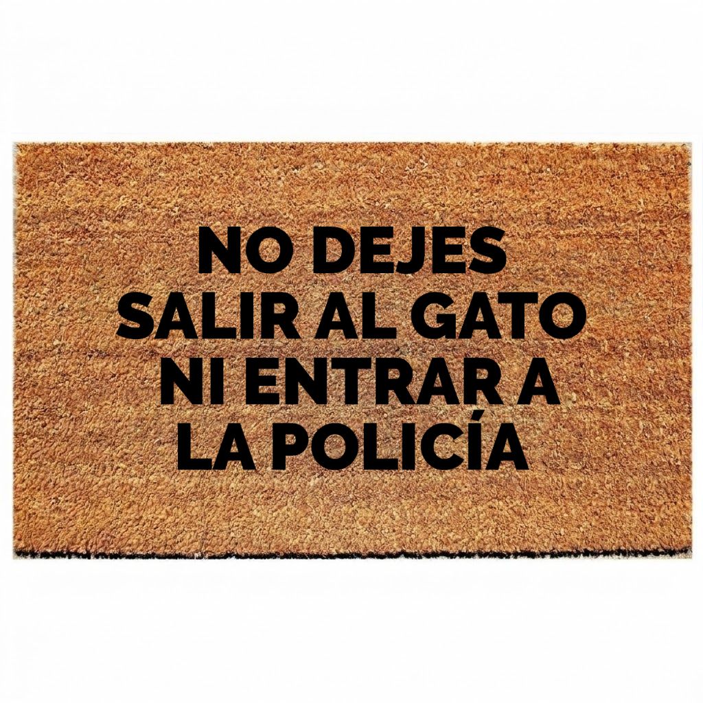 no dejes salir al gato ni entrar a la policia - felpa pomposopo