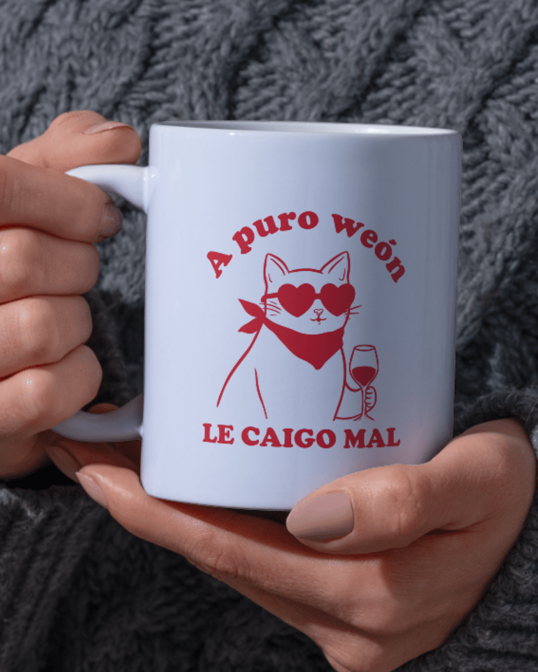 a puro weon le caigo mal - taza